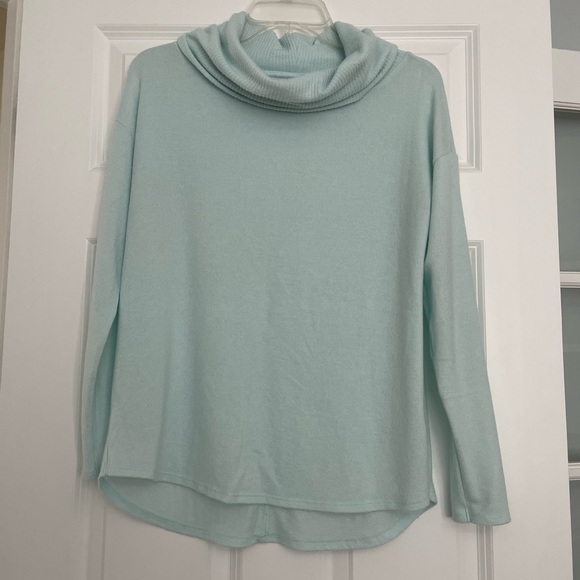 Rachel Zoe Blue Turquoise Turtleneck Sweater Top - Picture 1 of 6